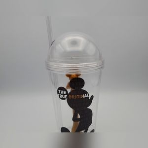 Disney Mickey Mouse Acrylic Tumbler Cup 90th Anniversary Lid & Straw. New!